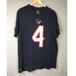 Nike Houston Texans Deshaun Watson Number 4 Dri Fit T Shirt Mens XL Navy